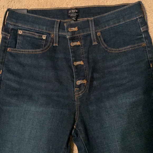 NWT J.Crew High Rise Dark Blue Jeans. Size 30. - Picture 2 of 10
